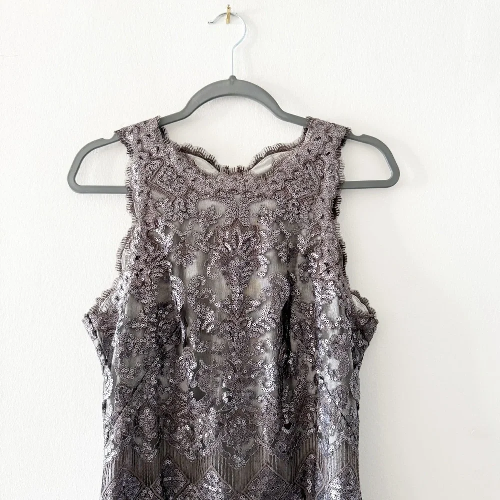 Tadashi Shoji Bera Sequin Embroidered Dress Size 10 - Picture 4 of 12